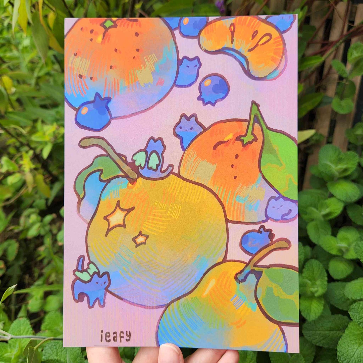 Blueberry Cats Print