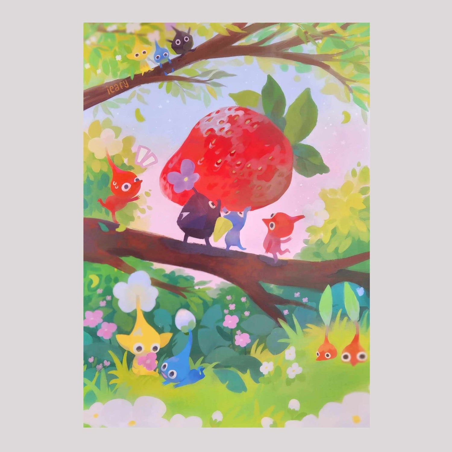Strawberry Pikmin Poster Print