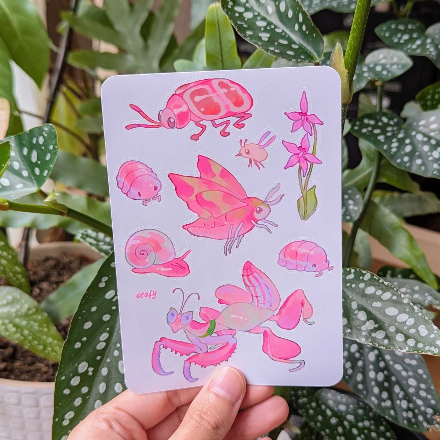 Pink Bugs Sticker Sheet
