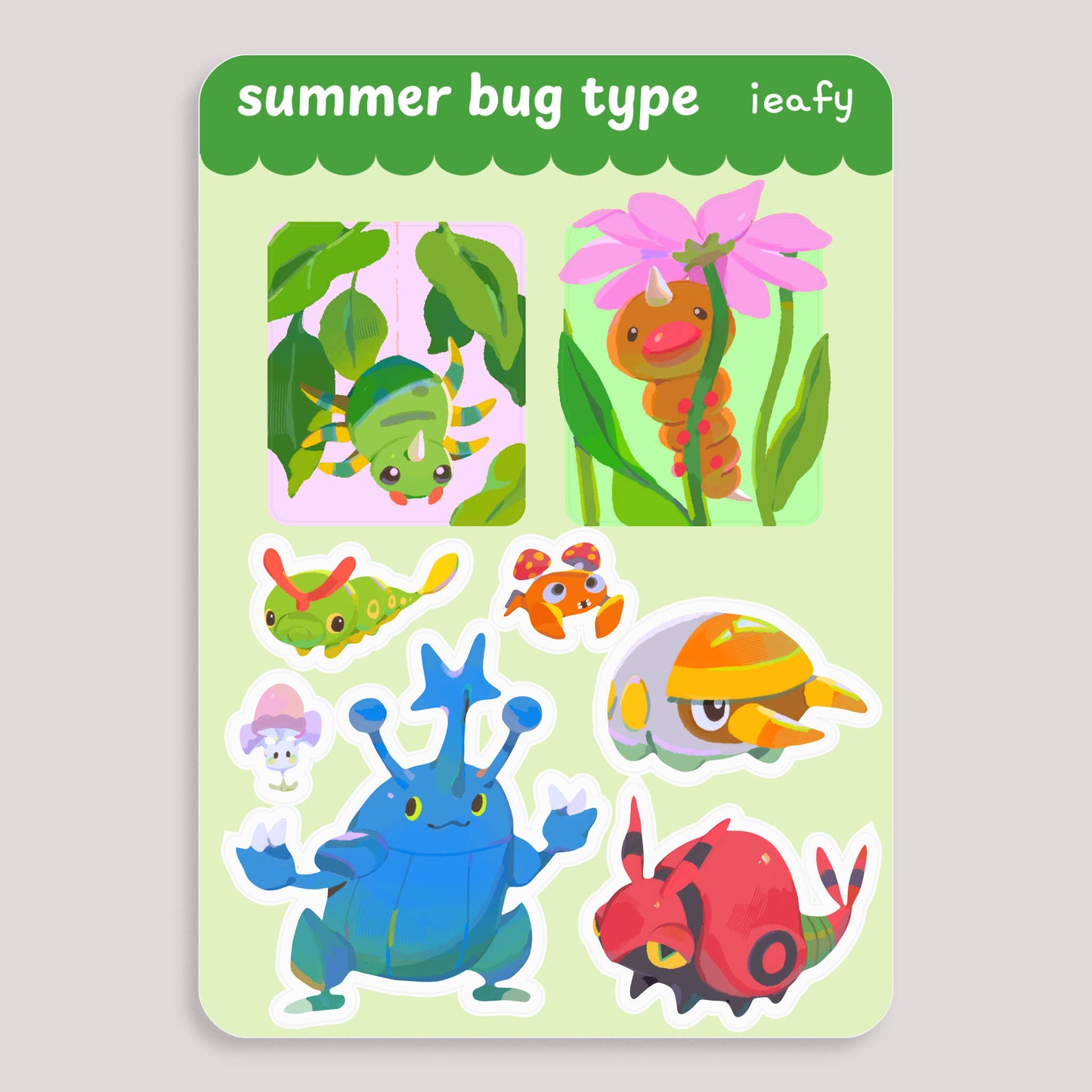 Summer Bug Type Pkmn Sticker Sheet