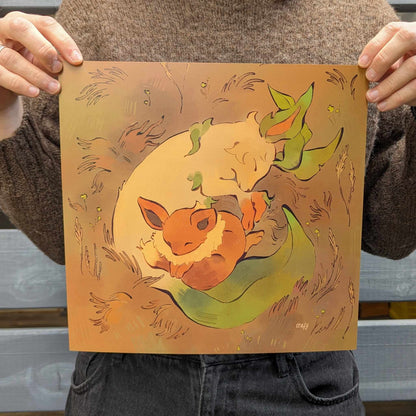 Eevee and Leafeon Pkmn Print