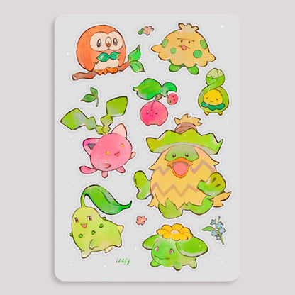New Grass Pkmn Sticker Sheet