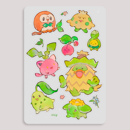 New Grass Pkmn Sticker Sheet