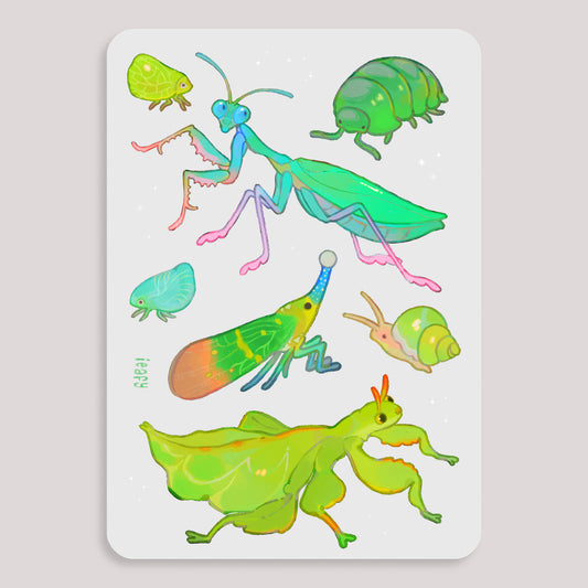 Green Bugs Sticker Sheet