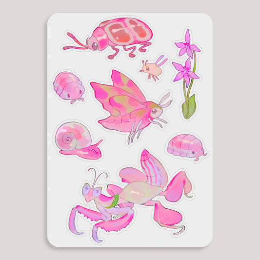 Pink Bugs Sticker Sheet