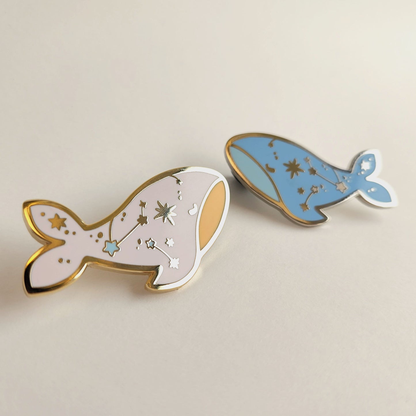 Wish whales enamel pins