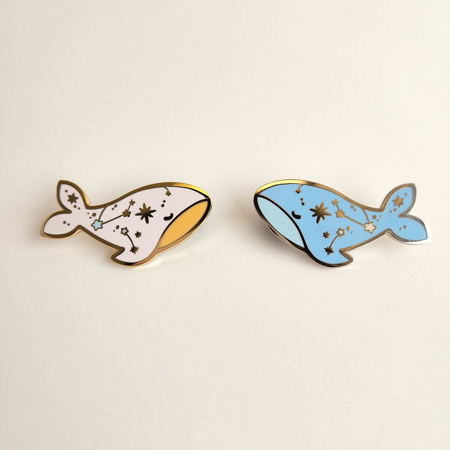 Wish whales enamel pins