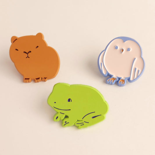 Small animals soft enamel pins